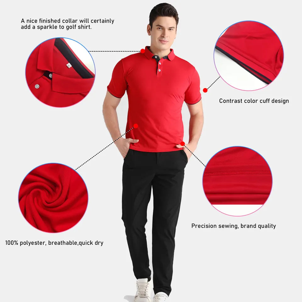 Plain Red Golf Polo