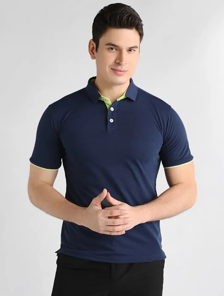 Plain Navy Blue Golf Polo