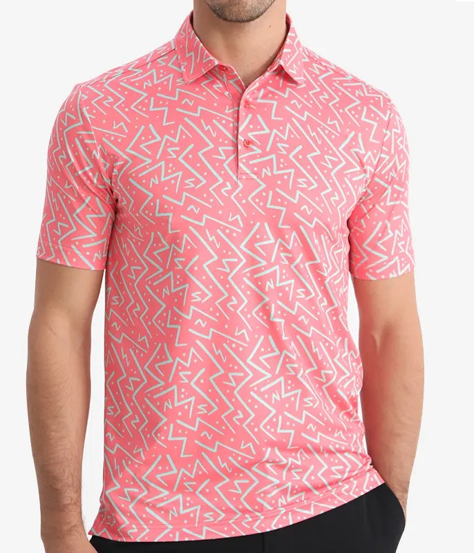 Pink Prism Links Golf Shirt