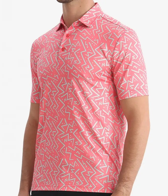 Pink Prism Links Golf Shirt