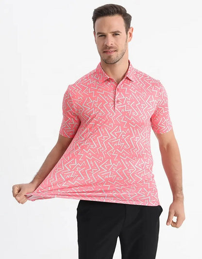 Pink Prism Links Golf Shirt